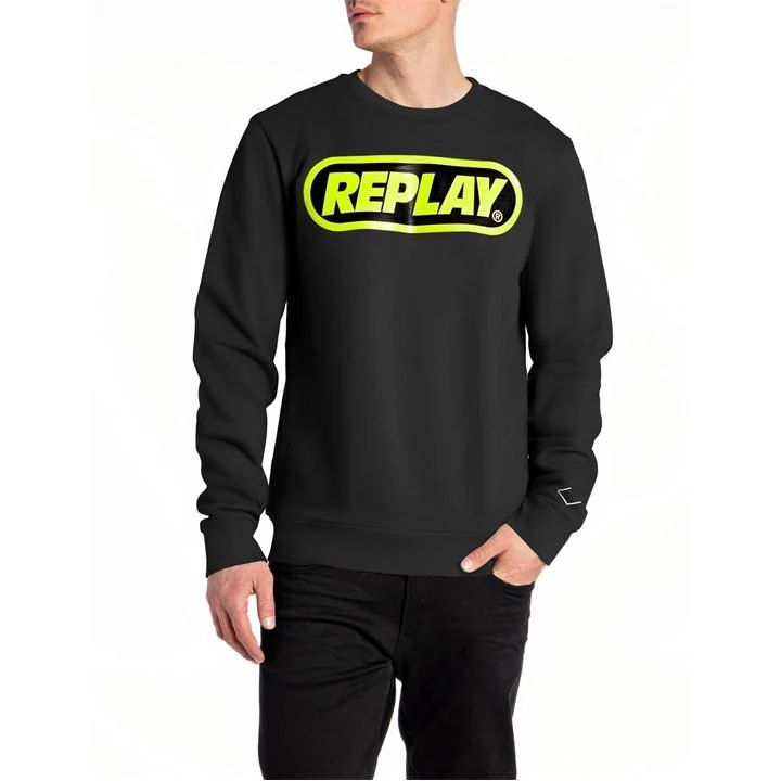Replay Sweatshirt Mens - Black