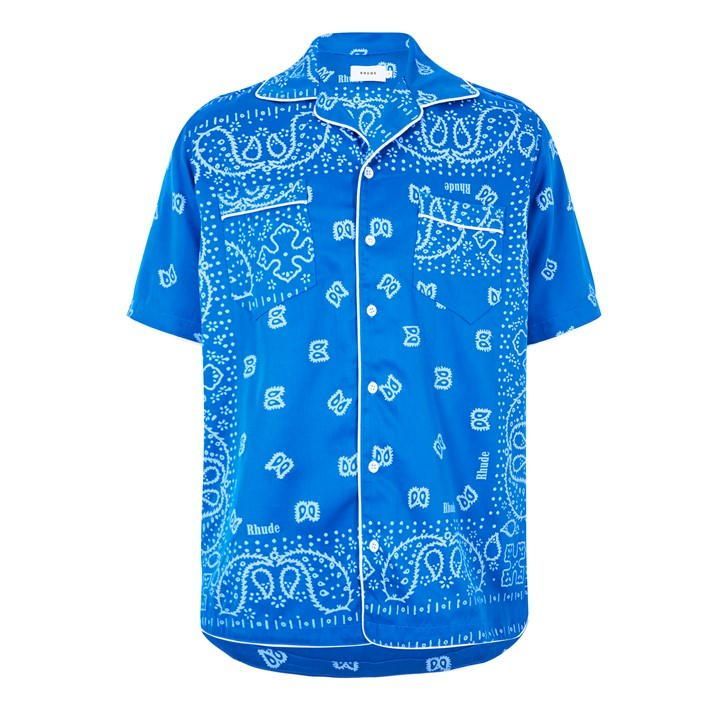 Bandana Short Sleeve Shirt - Blue
