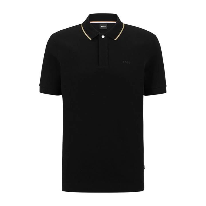 Boss Parlay Tip Polo Shirt Mens - Black