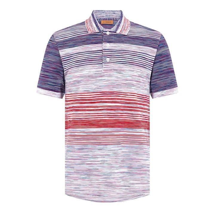 Mix Stripe Polo Top - Red