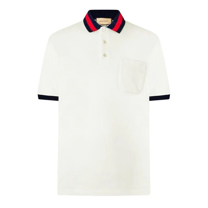 Web Stripe Polo Shirt - White