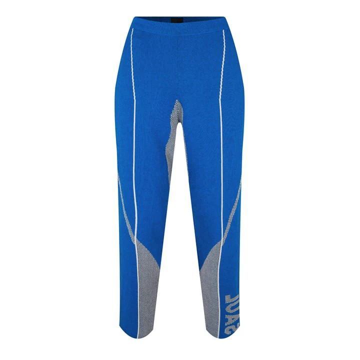 Mesh Knitted Jogging Bottoms - Blue