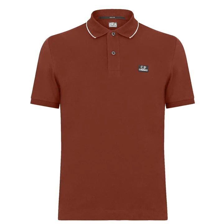 Short Sleeve Tipped Polo Shirt - Beige
