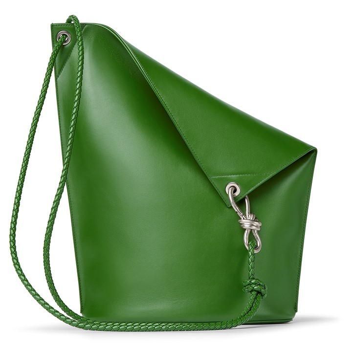 Medium Knotted Hook Bucket Bag - Green