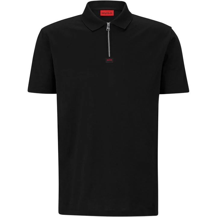 Half Zip Polo Shirt - Black