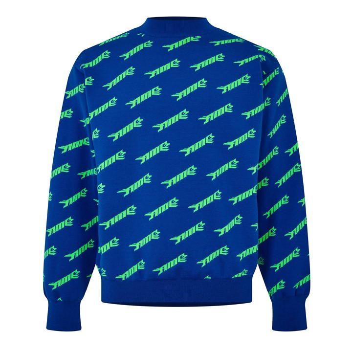 Graphic Logo Print Sweater - Blue