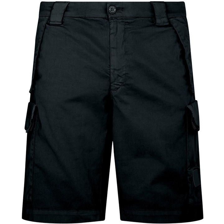 Logo Patch Cargo Shorts - Blue