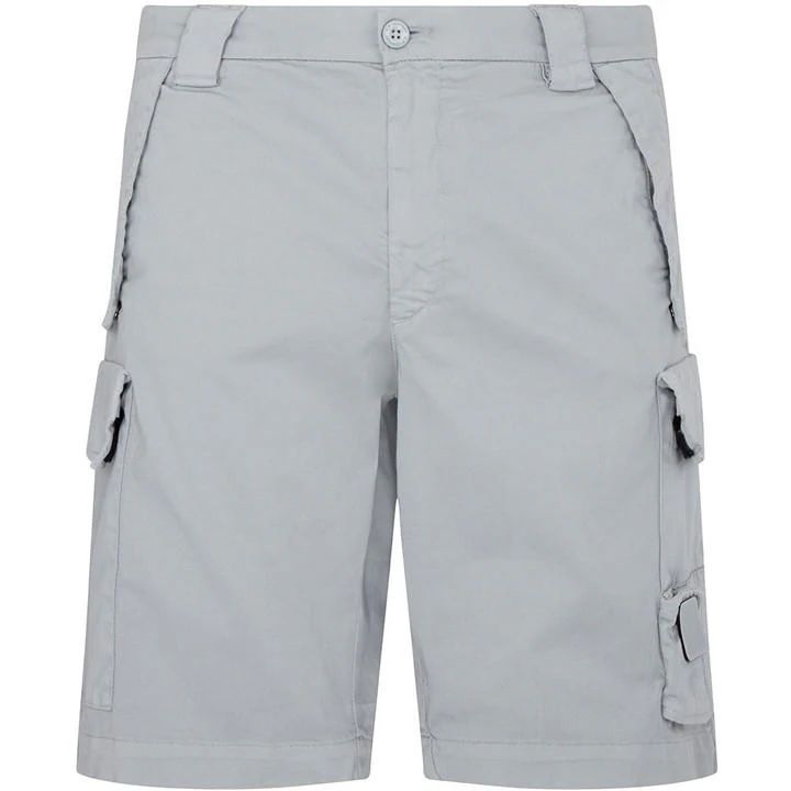 Logo Patch Cargo Shorts - Grey
