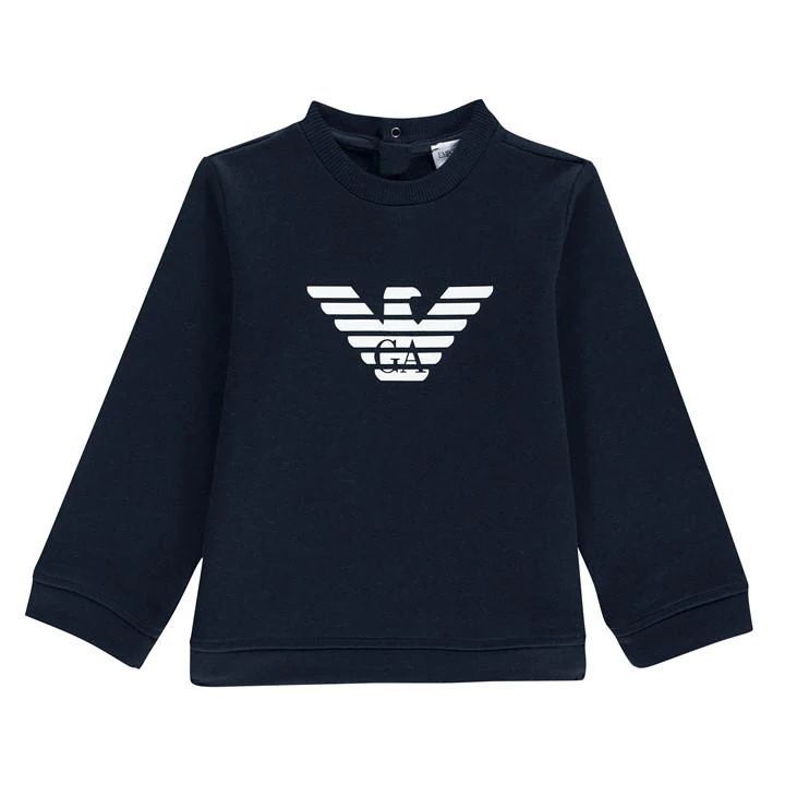 Logo Printed Sweater Infants - Blue