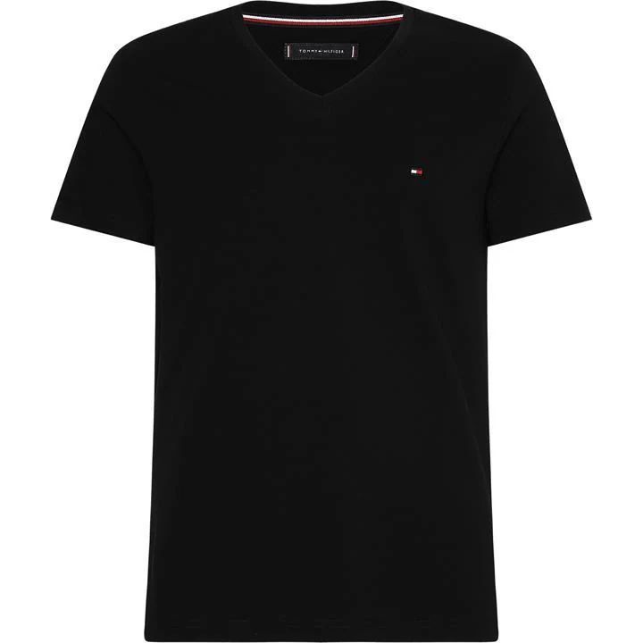 Core Stretch V Neck Slim Fit T Shirt - Black