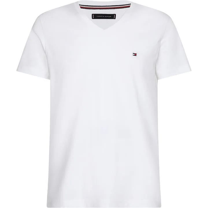 Core Stretch V Neck Slim Fit T Shirt - White