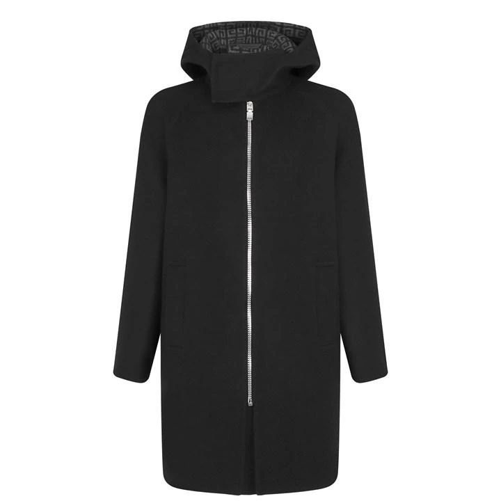 Hood Overcoat - Black