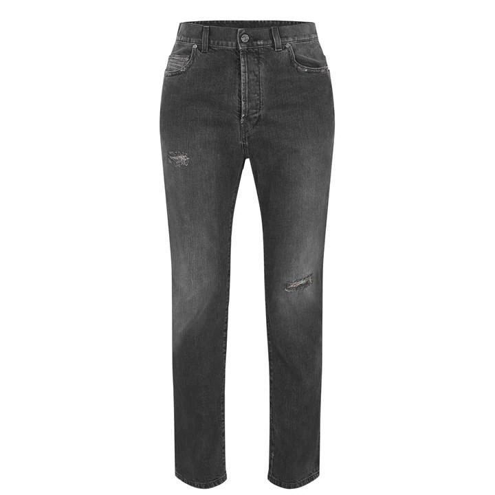 Distressed Five Pocket Jeans - Black