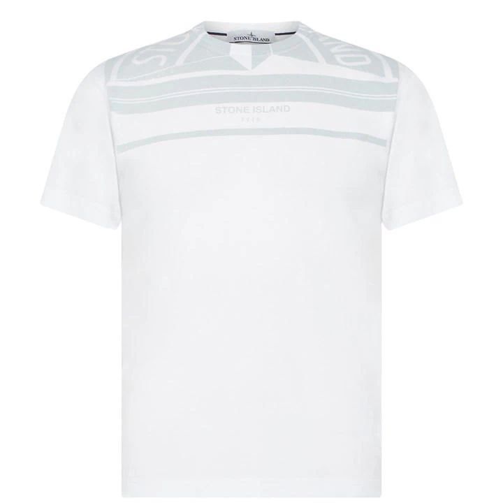 Garment Dyed Mosaic 3 T Shirt - White