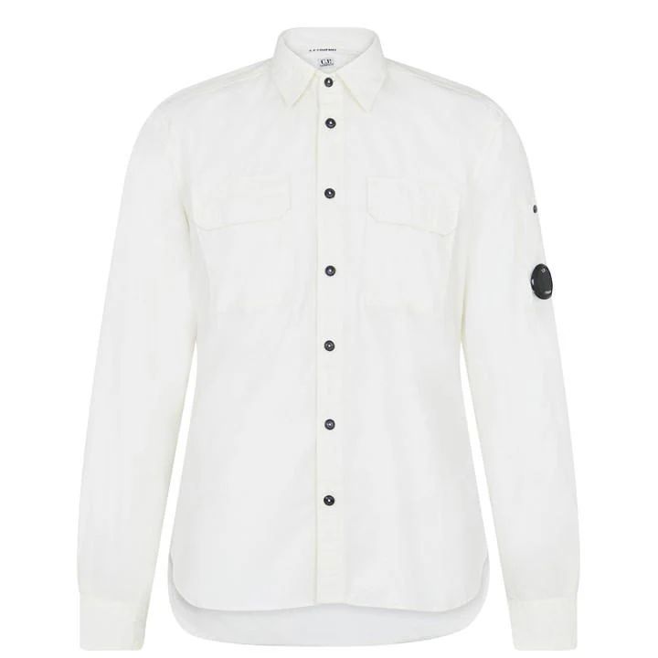 Gabardine Long Sleeve Shirt - White
