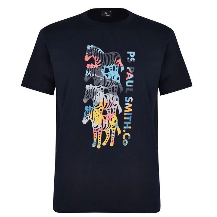 4 Zebras T Shirt - Blue