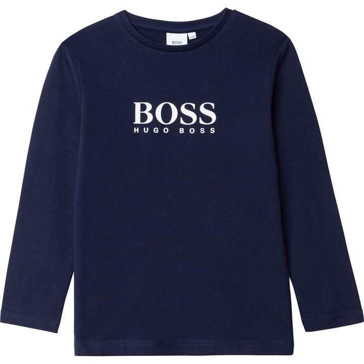 Boy's Logo Long Sleeve T Shirt - Blue