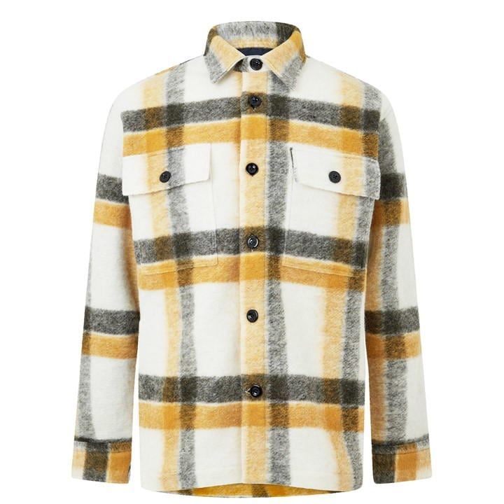 Checkered Overshirt Jacket - Yellow