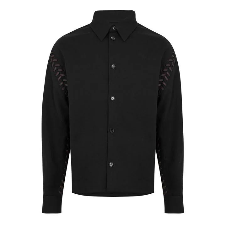 Cotton Canvas Lace Up Jacket - Black