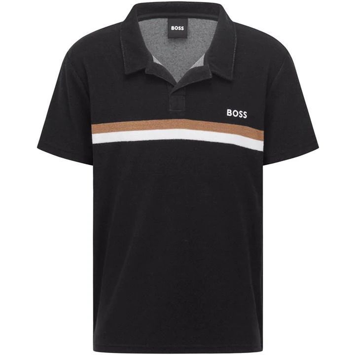 French Terry Polo Shirt - Black