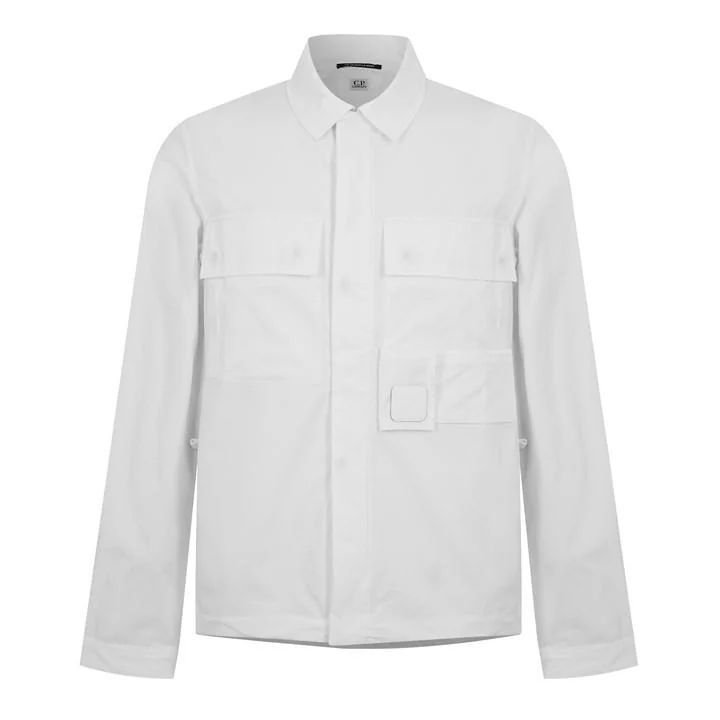 Gabardine Zipped Shirt - White