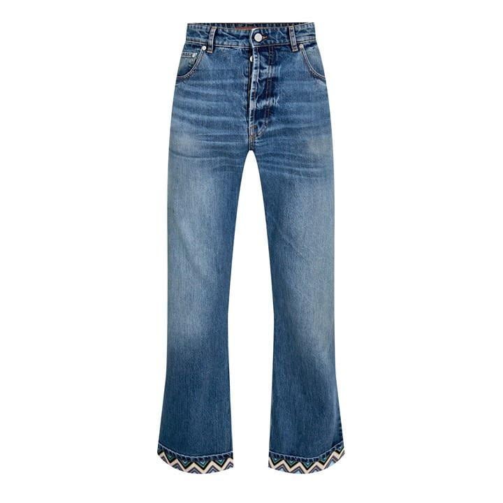 Chevron Cuff Jeans - Blue