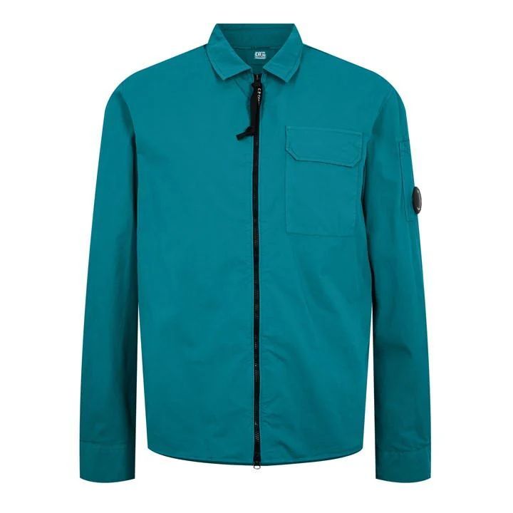 Utillitarian Zipped Overshirt - Blue
