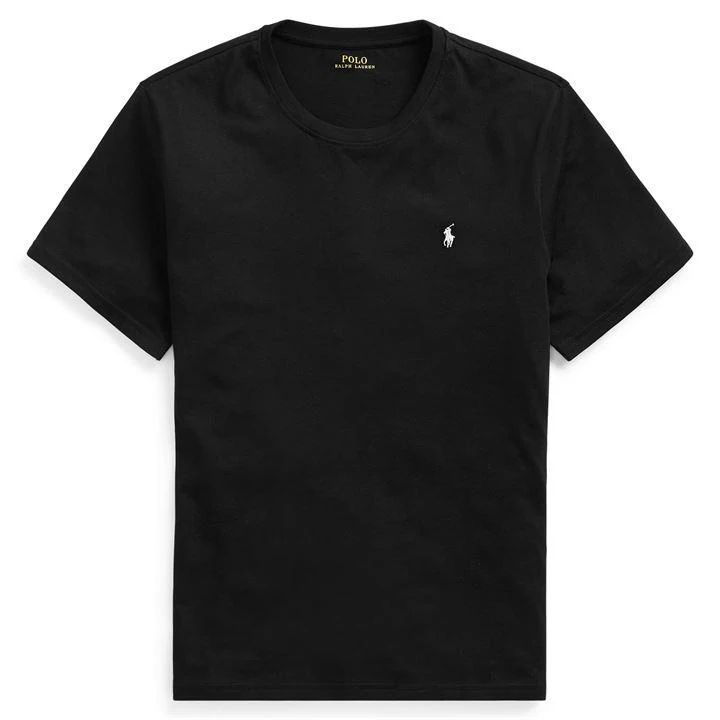 Short Sleeve Crew Neck Jersey T Shirt - Black