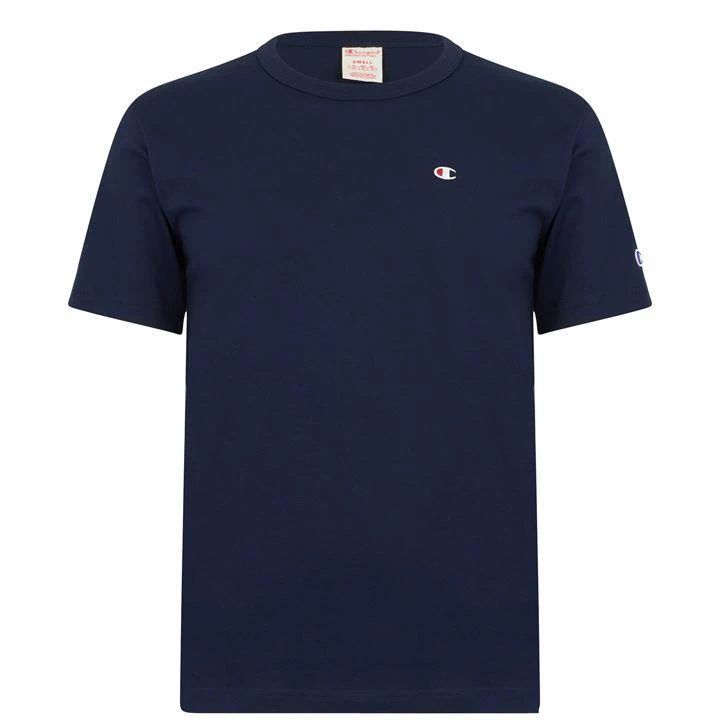 Reverse Weave Small Logo T Shirt - Blue