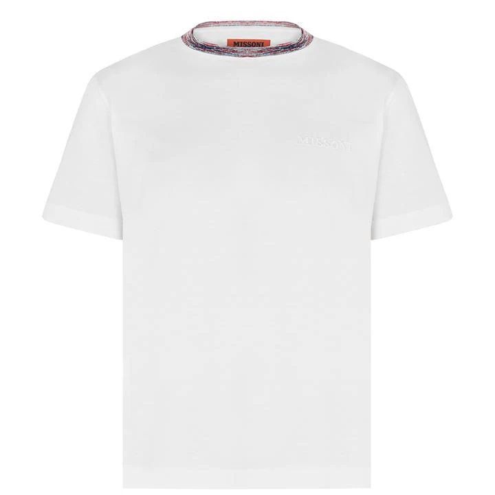 Logo Collar T Shirt - White