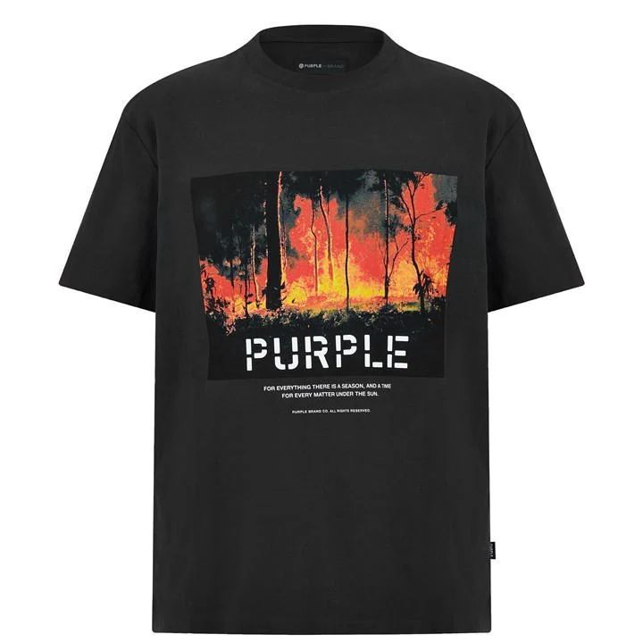 P104 Fire Print T-Shirt - Black