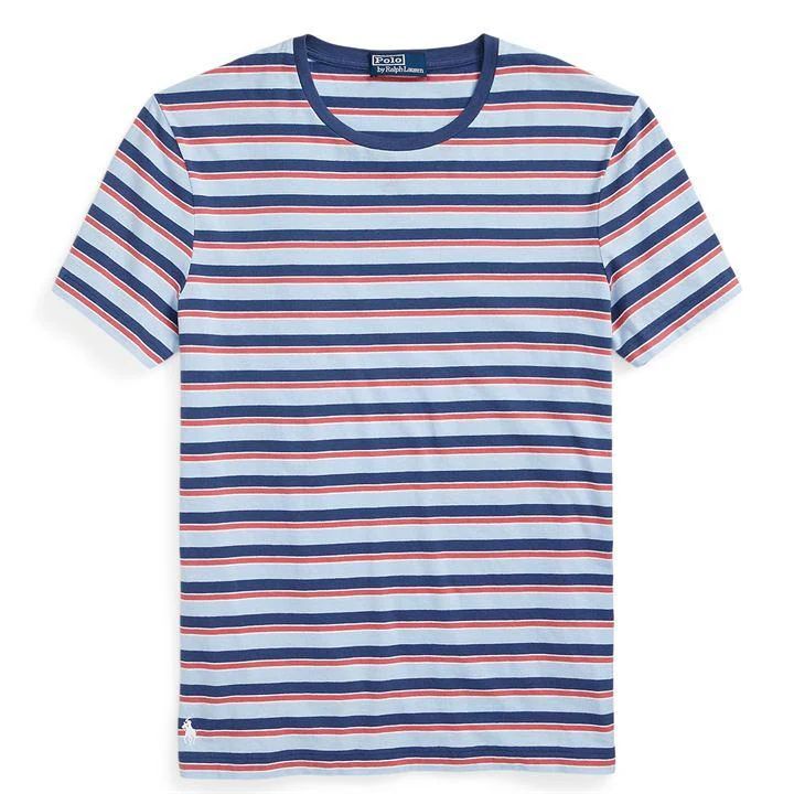 Striped Pony Logo T-shirt - Blue