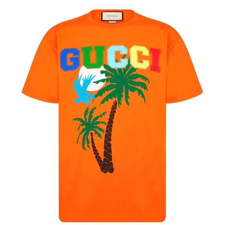 Palm Tree T Shirt - Orange