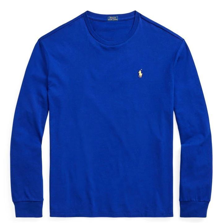 Long Sleeve Back Print T Shirt - Blue