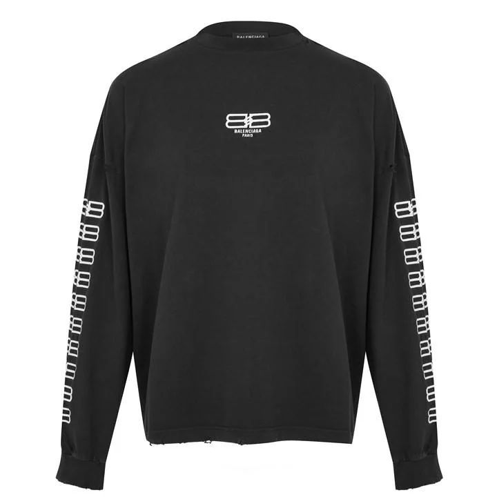 Long Sleeve Print T-Shirt - Black