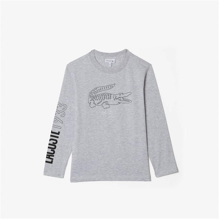 Large Logo Long Sleeve T Shirt - Grey
