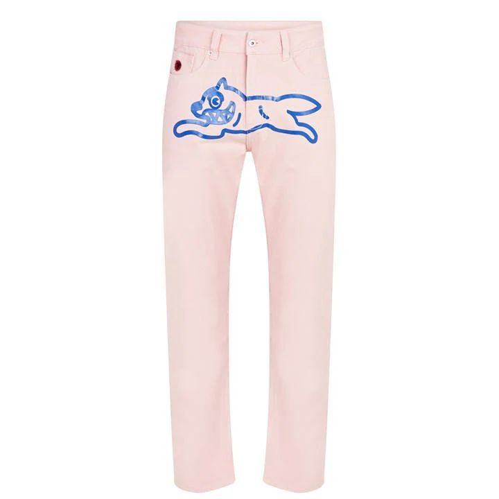 Running Dog Denim Pants - Pink