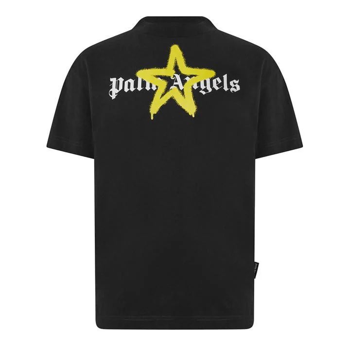 Star Sprayed T-Shirt - Black
