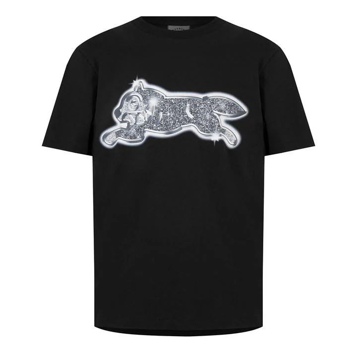 Iced Out Running Dog T-Shirt - Black