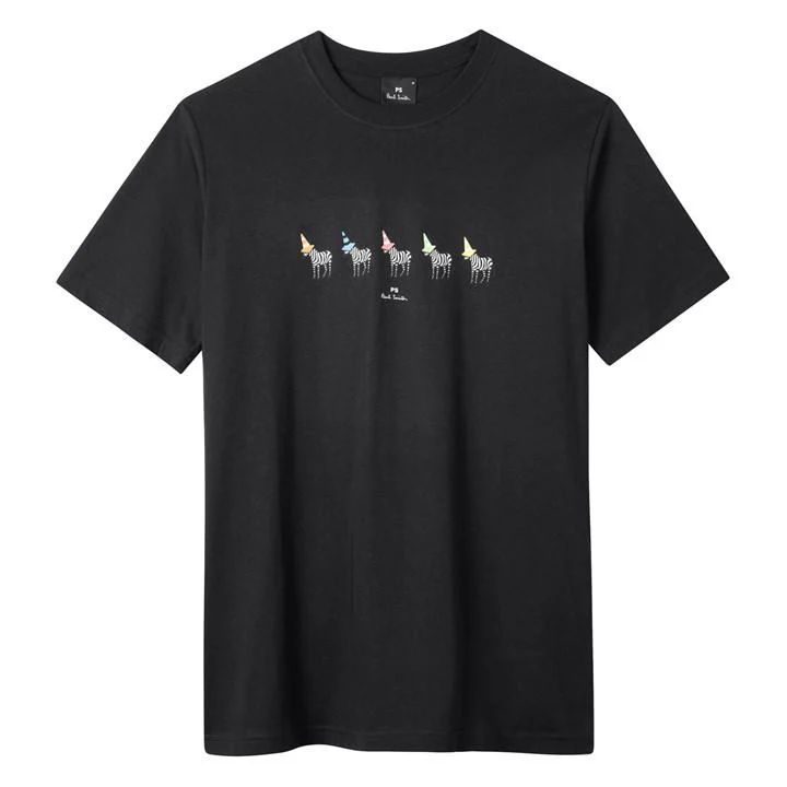Zebra Cone T Shirt - Black