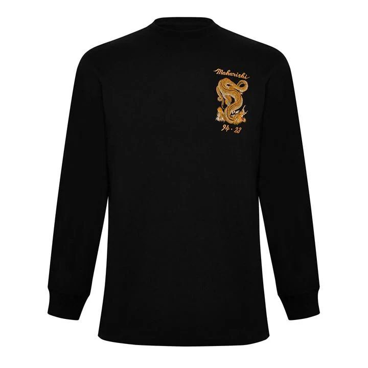 Thai Dragon Long Sleeve T Shirt - Black