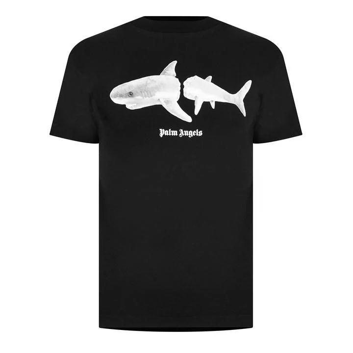 Organic Shark Print T Shirt - Black