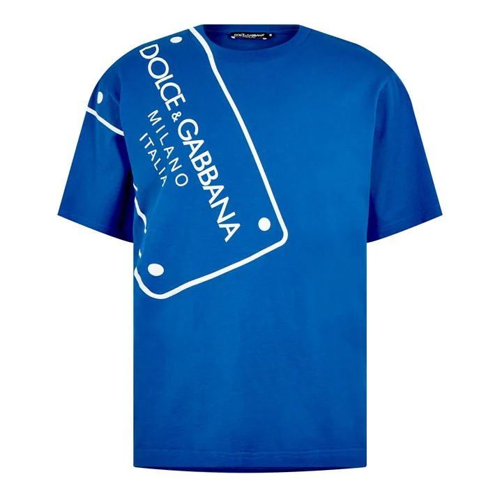 Logo Print Plaque t Shirt - Blue