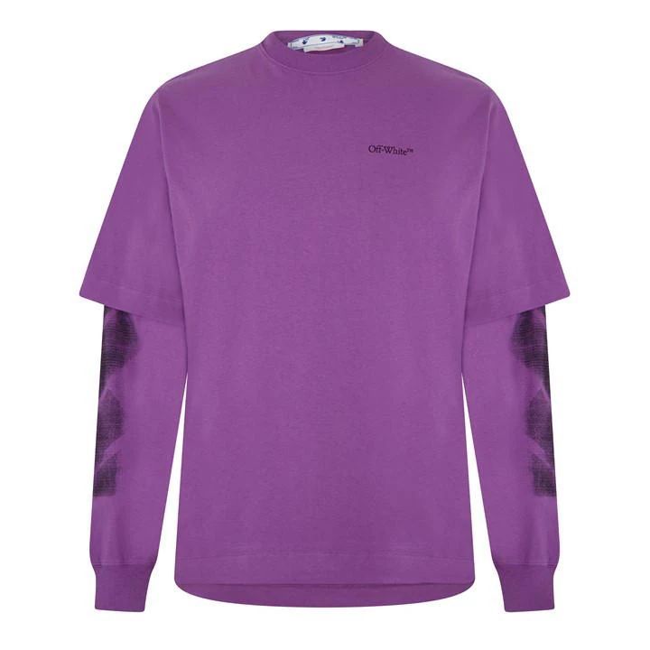 Jumbo Arrow Double Long Sleeve T Shirt - Purple