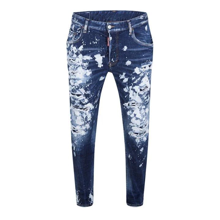 Distressed Dark Wash Roadie Jeans - Blue