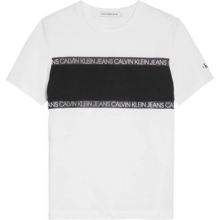 Calvin Klein Logo Tape T Shirt - White