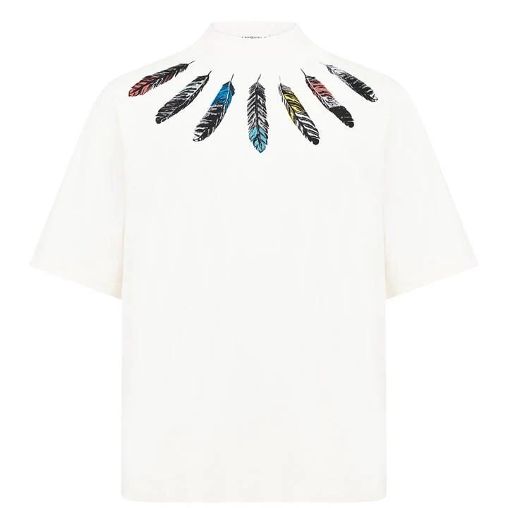 Collar Feathers T Shirt - Cream