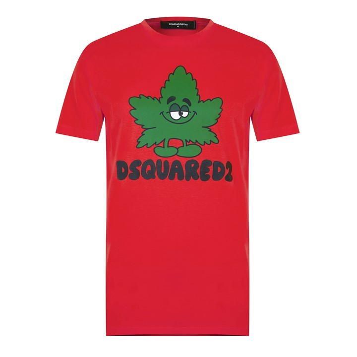Graphic Weed T-Shirt - Red