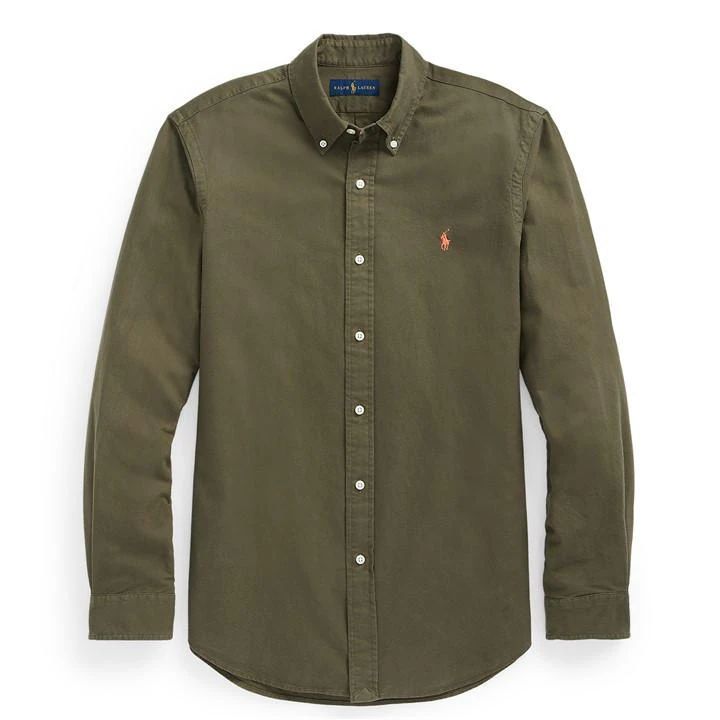 Slim Fit Garment Dyed Oxford Shirt - Green