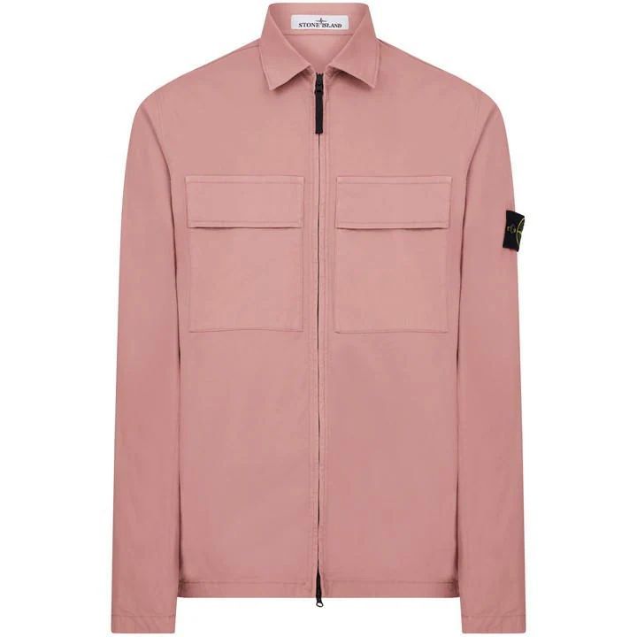 Supima Cotton Twill Stretch Overshirt - Pink